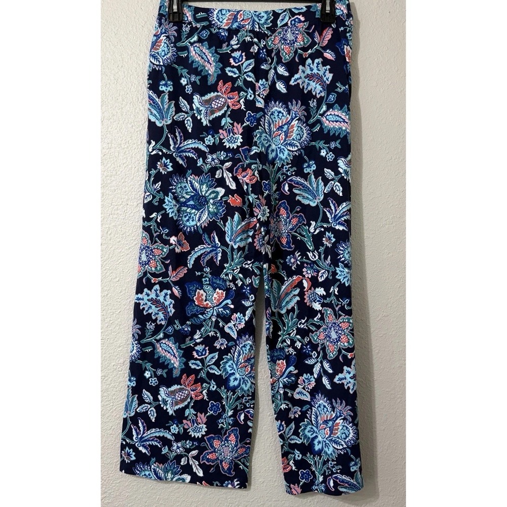 D&CO M Women's Pants Floral Stretch Comfort Summer Beach Wide Leg